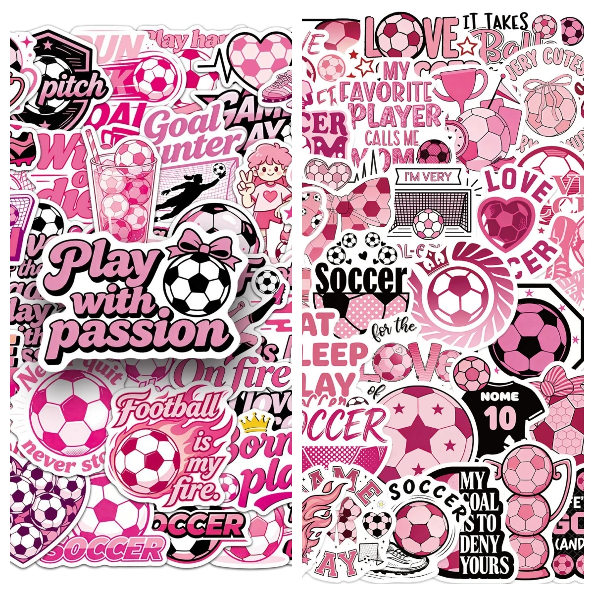 103-153PCS Cartoon Pink Soccer Stickers Sports Football Girl Heart Waterproof Decals for Notebook (No Repeat )
103-153PCS Cartoon Pink Soccer Stickers Sports Football Girl Heart Waterproof Decals for Notebook (No Repeat )