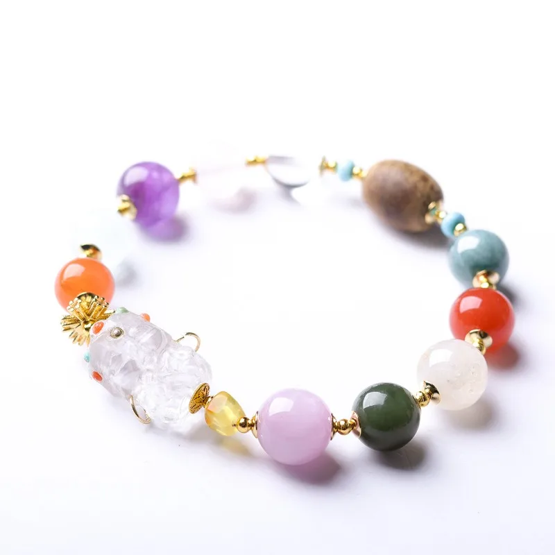 Natural Amethyst Aquamarine Kunzite Rose Quartz Clear Crystal Tara Multi Gemstone Bracelet Chinese Style Bracelet Gifts
Natural Amethyst Aquamarine Kunzite Rose Quartz Clear Crystal Tara Multi Gemstone Bracelet Chinese Style Bracelet Gifts