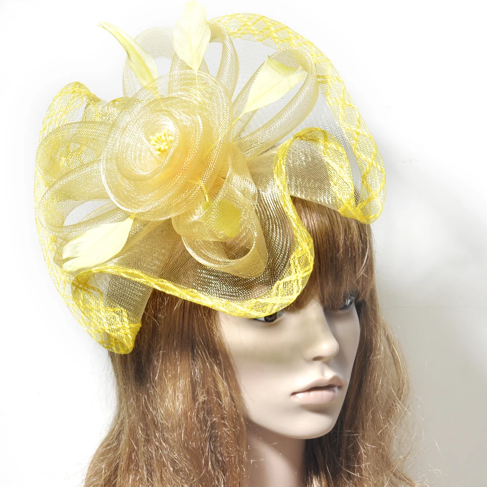 New Handmade Yellow Feather Fascinators Hair clip Accessories For Women Lady Dress Tea Party Wedding Headwewar
New Handmade Yellow Feather Fascinators Hair clip Accessories For Women Lady Dress Tea Party Wedding Headwewar