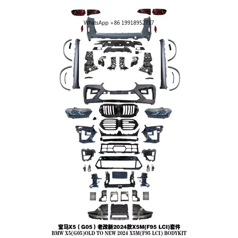 2019-22 X5 G05 Upgraded to F95 X5M LCI Bodykit Front Bumper with Grill Headlight Diffuser Tip
2019-22 X5 G05 Upgraded to F95 X5M LCI Bodykit Front Bumper with Grill Headlight Diffuser Tip