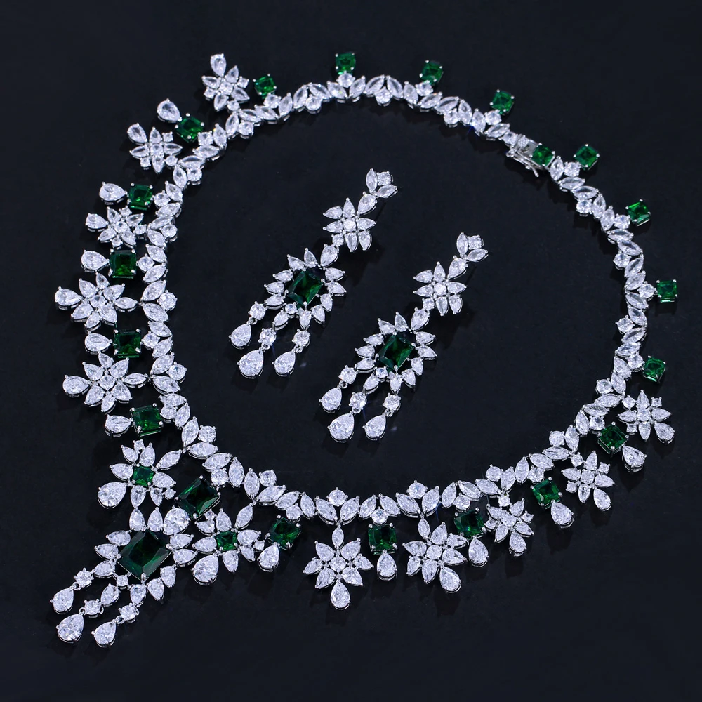 ThreeGraces Luxury Shiny Green Zirconia Long Big Tassel Drop Earrings Necklace Wedding Bridal Party Jewelry Set for Women T1054
ThreeGraces Luxury Shiny Green Zirconia Long Big Tassel Drop Earrings Necklace Wedding Bridal Party Jewelry Set for Women T1054