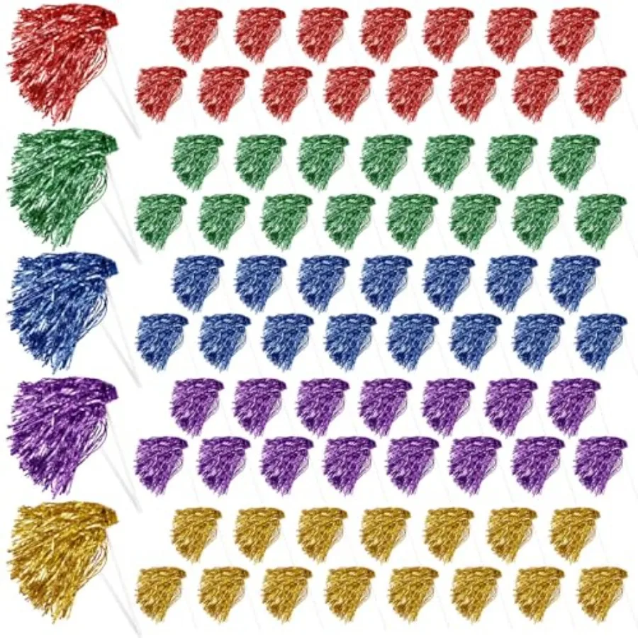 80 Pcs Cheerleading Pom Poms Bulk Metallic Foil Spirit Shakers Cheer Pom Poms with Handles for Rooters Cheering Football Basket
80 Pcs Cheerleading Pom Poms Bulk Metallic Foil Spirit Shakers Cheer Pom Poms with Handles for Rooters Cheering Football Basket