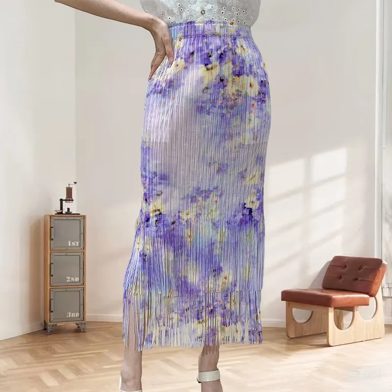 Miyake Pleated Bustier 2025 Summer New Fold Jupe Elastic Waist Printed Double Tassel Pleat Long Skirt Thin Women Clothing
Miyake Pleated Bustier 2025 Summer New Fold Jupe Elastic Waist Printed Double Tassel Pleat Long Skirt Thin Women Clothing