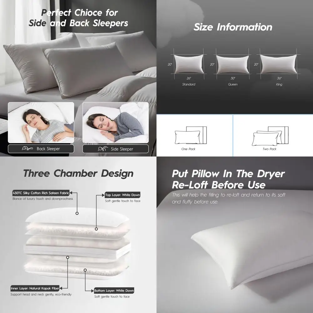 Роскошные пуховые подушки размера Queen для боковых сна, 100% хлопок, прочная наполнитель с перьями, качество отеля, 20x30
Роскошные пуховые подушки размера Queen для боковых сна, 100% хлопок, прочная наполнитель с перьями, качество отеля, 20x30