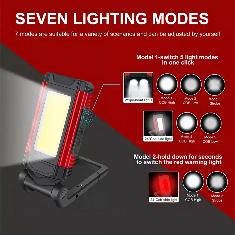 F5 Portable Super Bright COB Type-C USB Rechargeable Flashlight Magnetic Base Car Repair LED Workshop Work Light Camping Lantern
F5 Portable Super Bright COB Type-C USB Rechargeable Flashlight Magnetic Base Car Repair LED Workshop Work Light Camping Lantern