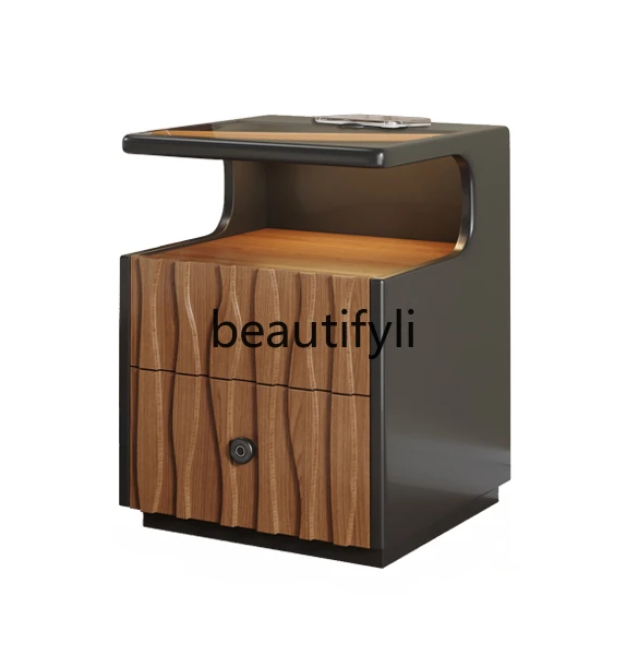 Bedside table Safe integrated cabinet Solid wood retro simple multi-functional bedside table with lamp
Bedside table Safe integrated cabinet Solid wood retro simple multi-functional bedside table with lamp