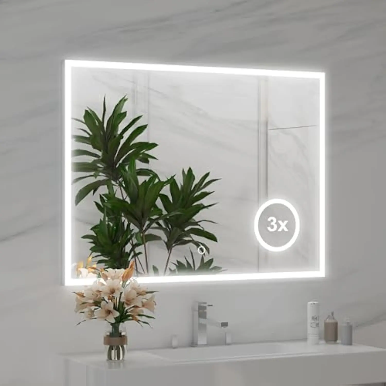 Led Mirror for Bathroom 36 X 28 Inch Lighted Bathroom Mirror Wall Mount Mirror, Frameless Led Bathroom Mirror for Wall, Dimmabl
Led Mirror for Bathroom 36 X 28 Inch Lighted Bathroom Mirror Wall Mount Mirror, Frameless Led Bathroom Mirror for Wall, Dimmabl