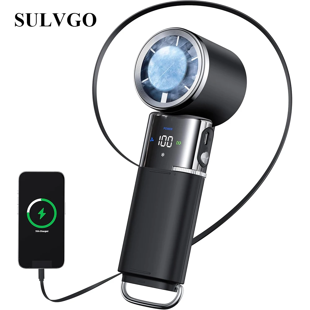 Ice Cooling Handheld Fan, 6000mAh Dual Charging, 1-100 Stepless Speed, 120° Flex Neck, 5s Ice Cooler, Built-in Type-C Cable
Ice Cooling Handheld Fan, 6000mAh Dual Charging, 1-100 Stepless Speed, 120° Flex Neck, 5s Ice Cooler, Built-in Type-C Cable