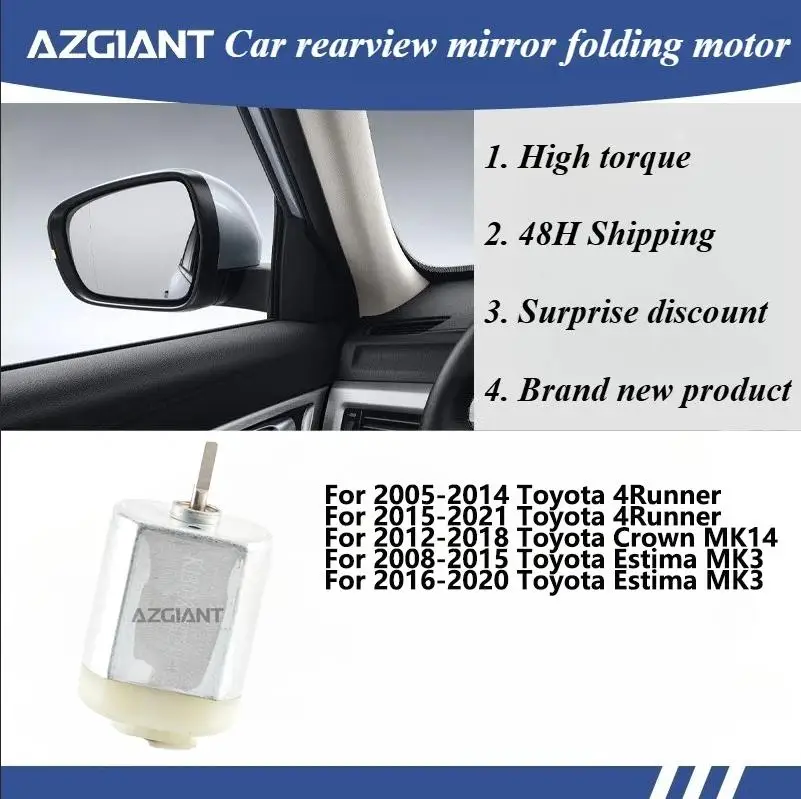 For Toyota 4Runner/ Crown MK14/ Estima MK3/Fortuner/GranAce Car Electric Fold Exterior Mirrors Motor FK140PA13220 F/L car parts
For Toyota 4Runner/ Crown MK14/ Estima MK3/Fortuner/GranAce Car Electric Fold Exterior Mirrors Motor FK140PA13220 F/L car parts