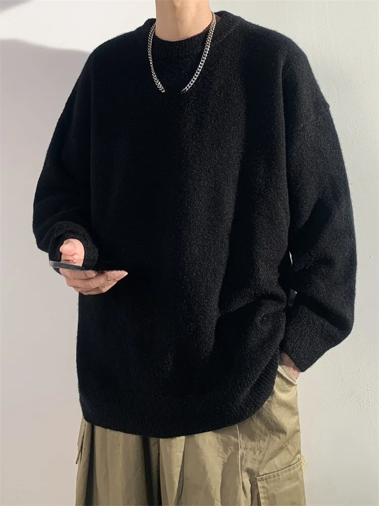 Мужской вязаный свитер свободного кроя с круглым вырезом, базовый однотонный, в корейском стиле, повседневный, с длинным рукавом, осенне-зимний топ
Мужской вязаный свитер свободного кроя с круглым вырезом, базовый однотонный, в корейском стиле, повседневный, с длинным рукавом, осенне-зимний топ