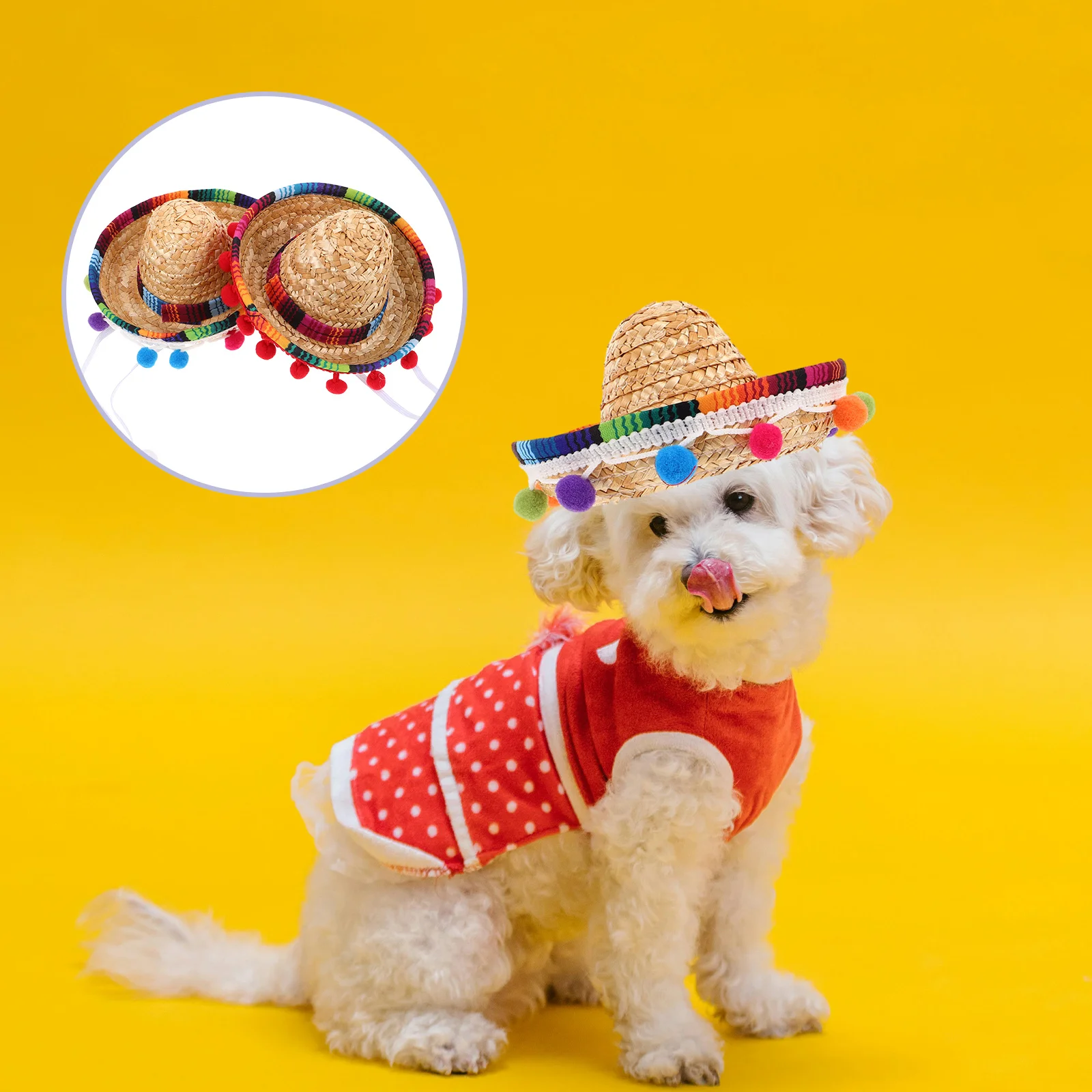2Pcs Mini Mexican Straw Sombrero Hats Pets Holiday Costume Small Dog Cat Party Headdress Sombrero Costume Pets Headdress
2Pcs Mini Mexican Straw Sombrero Hats Pets Holiday Costume Small Dog Cat Party Headdress Sombrero Costume Pets Headdress
