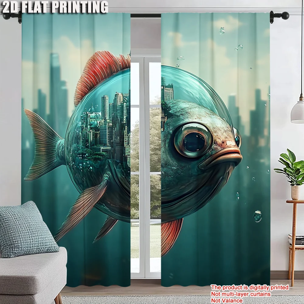 2pc, Curtains Giant fish and urban landscapes Versatile Fabric,Without Electricity summer party decorations Applies to
2pc, Curtains Giant fish and urban landscapes Versatile Fabric,Without Electricity summer party decorations Applies to