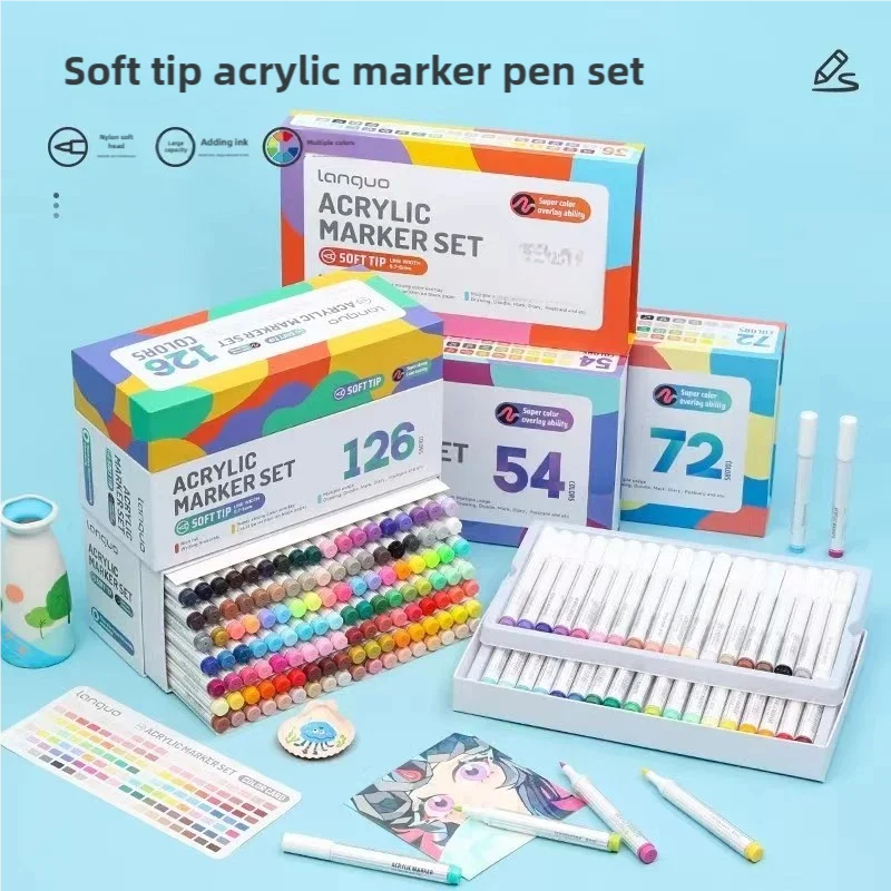 Languo New Colors 36/54/72 colors Acrylic Paint Pens Marker Artist Rock Painting Glass Ceramic Fabric DIY Card Art suppliers
Languo New Colors 36/54/72 colors Acrylic Paint Pens Marker Artist Rock Painting Glass Ceramic Fabric DIY Card Art suppliers