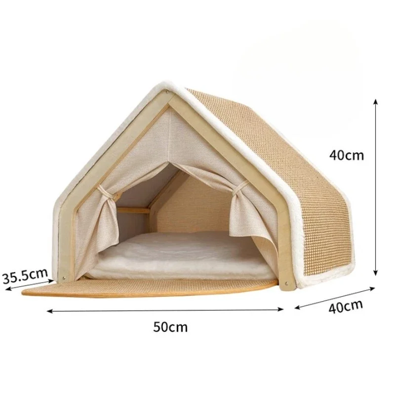 Cat nest winter warm villa cat house kennel semi-closed sleeping bag scratching board does not drop crumbs
Cat nest winter warm villa cat house kennel semi-closed sleeping bag scratching board does not drop crumbs