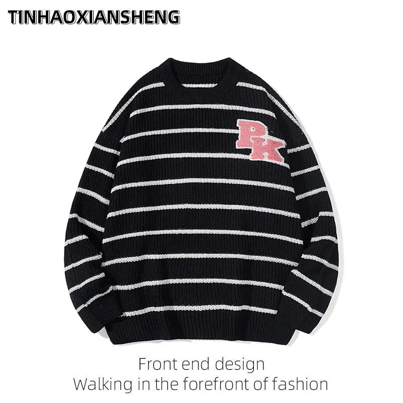 Fashion College Style New Striped Love Sweater Men's Autumn and Winter Trendy Brand Retro High Street Versatile Knitted Sweater
Fashion College Style New Striped Love Sweater Men's Autumn and Winter Trendy Brand Retro High Street Versatile Knitted Sweater