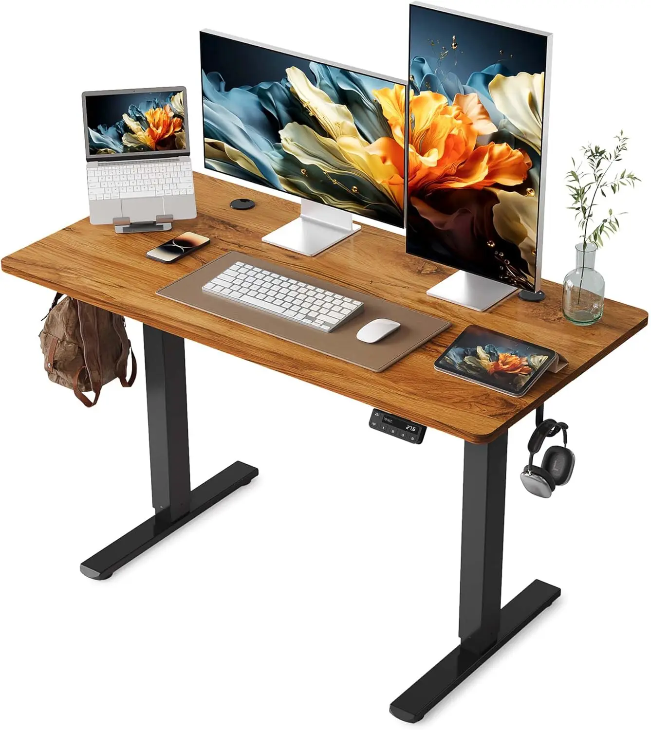 48x24 Inch Electric Standing Desk with Splice Board, Adjustable Height, Home Office Computer Desk, Black Frame/Rustic Brown Top
48x24 Inch Electric Standing Desk with Splice Board, Adjustable Height, Home Office Computer Desk, Black Frame/Rustic Brown Top
