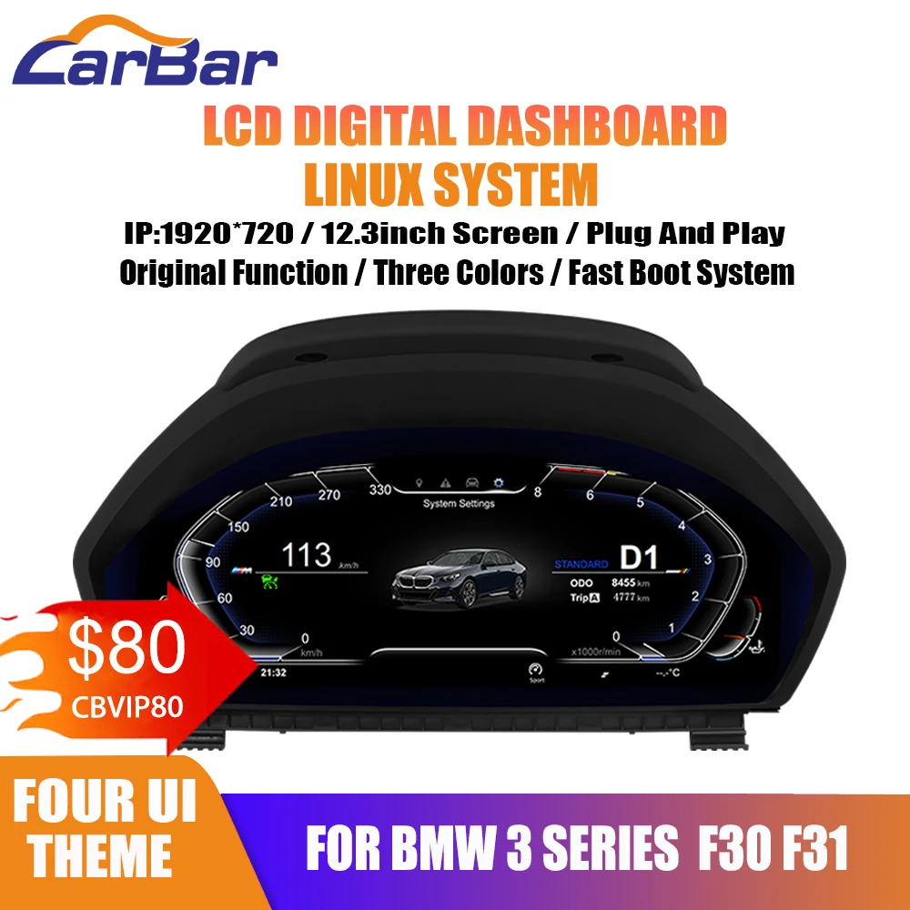 Carbar New Upgrade LCD Digital Dashboard Cluster FOR BMW 3 Series F30 F31 2013-2020 Automotive Speedometer Instrument Screen
Carbar New Upgrade LCD Digital Dashboard Cluster FOR BMW 3 Series F30 F31 2013-2020 Automotive Speedometer Instrument Screen