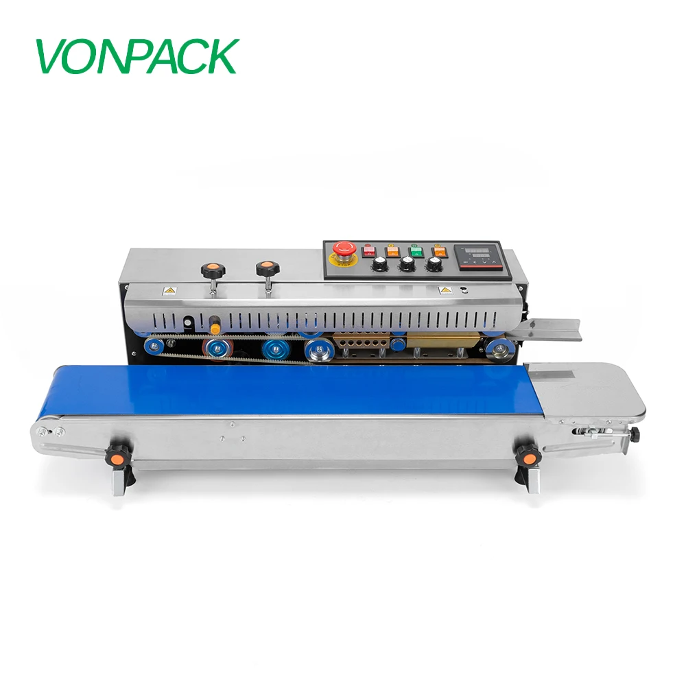 VONPACK FR-1000 Automatic Table Band Sealer Stainless Steel Sealing Machine Continuous Factory Band Sealing Machine Print Date
VONPACK FR-1000 Automatic Table Band Sealer Stainless Steel Sealing Machine Continuous Factory Band Sealing Machine Print Date