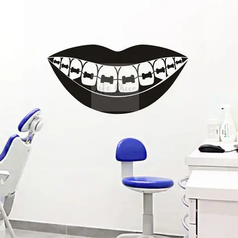 Dental Barces Wall Art Decal Teeth Care Clinic Decoration Dentist Service Vinyl Sticker Mouth Removable Poster