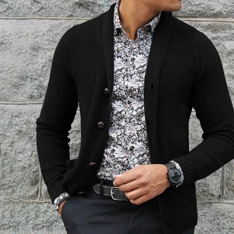 Men Turn-down Collar Cardigan Solid Autumn Winter Warm Slim Fit Long Sleeve Comfortable Clothes Knitted Casual Male Sweater Coat
Men Turn-down Collar Cardigan Solid Autumn Winter Warm Slim Fit Long Sleeve Comfortable Clothes Knitted Casual Male Sweater Coat