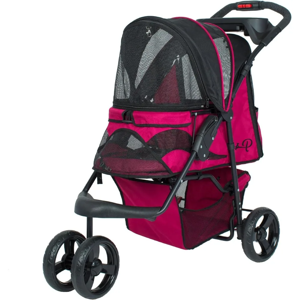 Durable Pet Stroller, Easy Fold, Quality mesh Windows, Large Storage Basket, Secure Cup Holder Tray, for Small to Medium
Durable Pet Stroller, Easy Fold, Quality mesh Windows, Large Storage Basket, Secure Cup Holder Tray, for Small to Medium