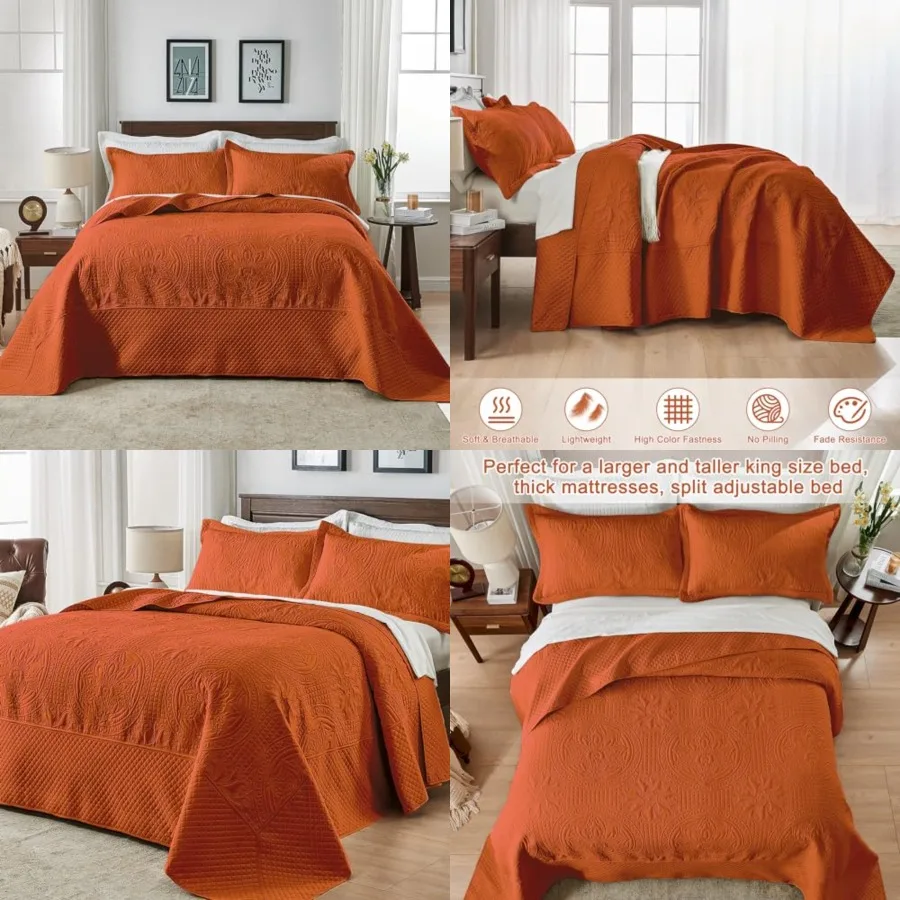 Alaska King Bedspread, Extra Wide Oversized King Bedspread 132x 120, 3 Pcs Soft Microfiber Lightweight Oversized King Quilts Se
Alaska King Bedspread, Extra Wide Oversized King Bedspread 132x 120, 3 Pcs Soft Microfiber Lightweight Oversized King Quilts Se