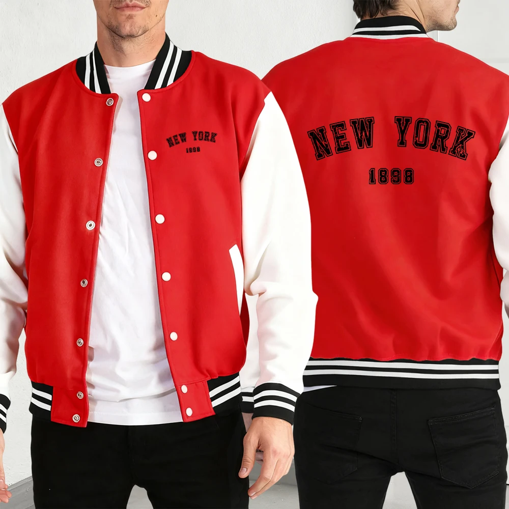 New York 1898 Print Man'S Sport Jackets Vintage Button Streetwear Street Soft Baseball Jersey Fashion Basics Unisex Clothes
New York 1898 Print Man'S Sport Jackets Vintage Button Streetwear Street Soft Baseball Jersey Fashion Basics Unisex Clothes