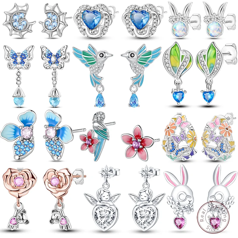 925 Sterling Silver Earrings Flower Rabbit Insect Pendant Earrings Original Women Party Jewelry Gift
925 Sterling Silver Earrings Flower Rabbit Insect Pendant Earrings Original Women Party Jewelry Gift