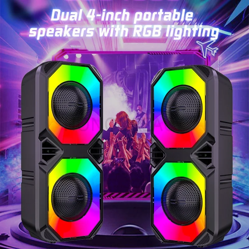 ZQS4260 Portable Bluetooth Speaker with Wireless Microphone RGB Lights Stereo Bass for Home Party Outdoor Camping
ZQS4260 Portable Bluetooth Speaker with Wireless Microphone RGB Lights Stereo Bass for Home Party Outdoor Camping
