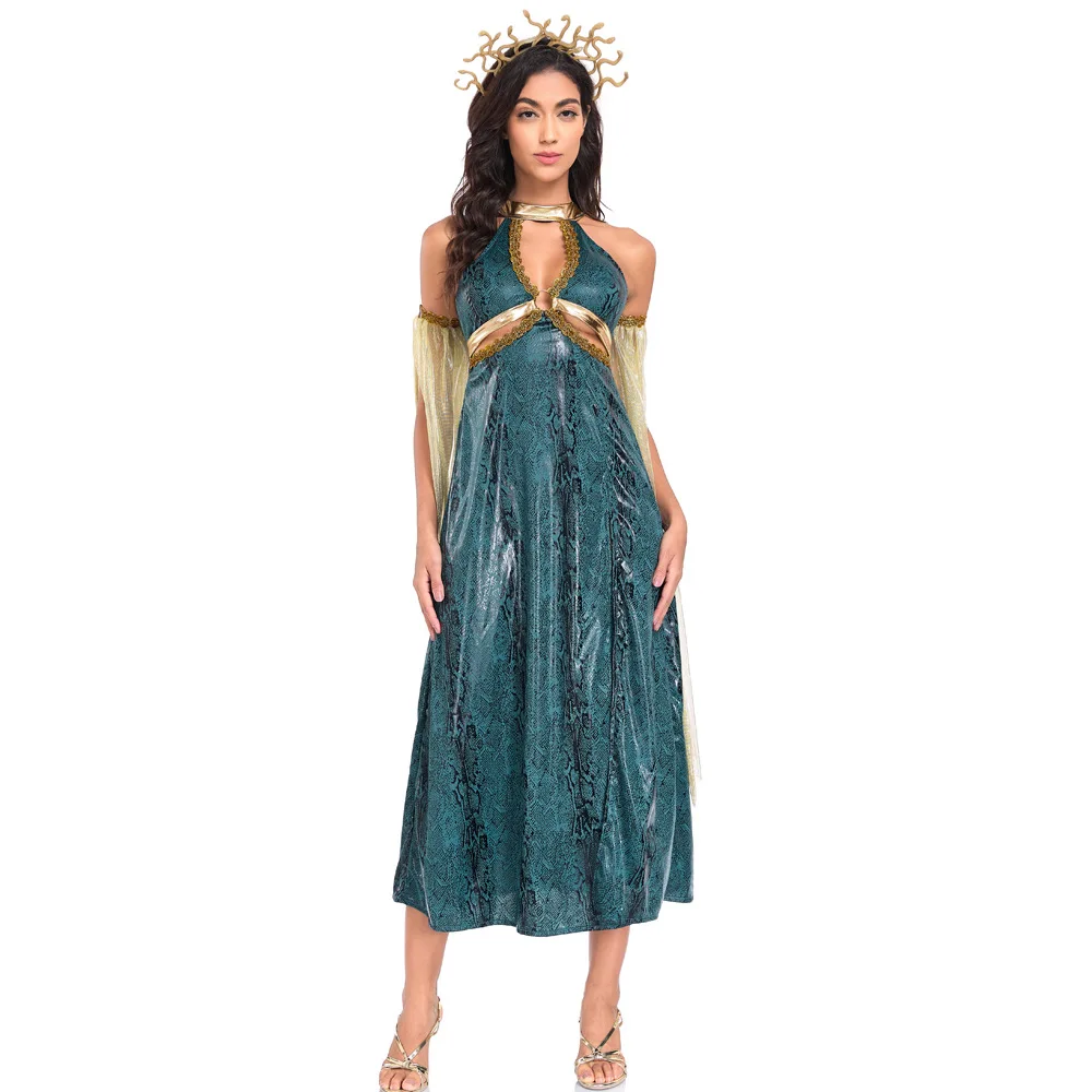 Siren Women's Costume Gorgon Snakes Hair Medusa Long Dr Performance Outfit loween ow Costume Snake Lady Outfit
Siren Women's Costume Gorgon Snakes Hair Medusa Long Dr Performance Outfit loween ow Costume Snake Lady Outfit