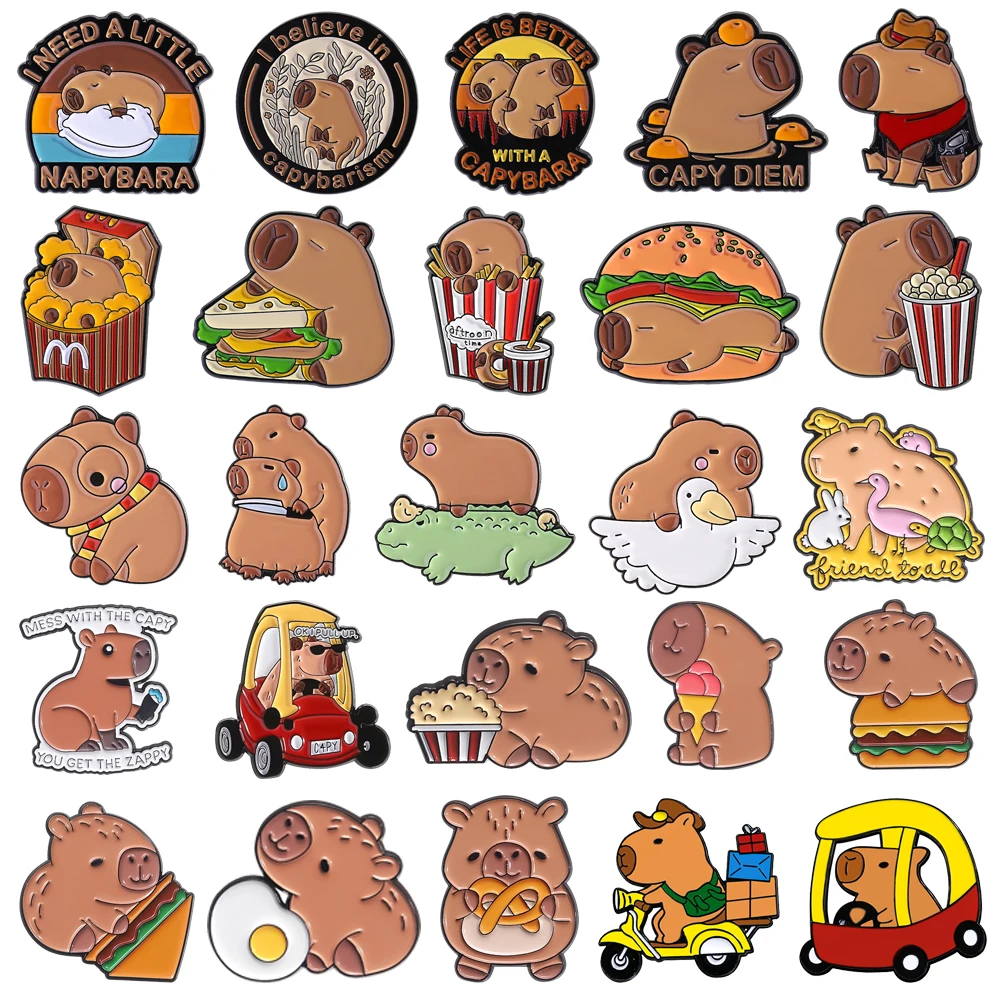 Life Is Better With A Capybara Brooches Cartoon Cute Orange Capybara Goose Car Egg Ice-cream Badges Jewelry Backpack Accessories
Life Is Better With A Capybara Brooches Cartoon Cute Orange Capybara Goose Car Egg Ice-cream Badges Jewelry Backpack Accessories
