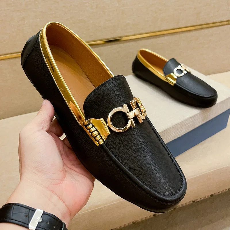 Round Head Metal Buckle Loafers Thick Bottom Men Casual Shoes Spring Soft Sole Sneakers Fashion Slip on Dress Shoes
Round Head Metal Buckle Loafers Thick Bottom Men Casual Shoes Spring Soft Sole Sneakers Fashion Slip on Dress Shoes