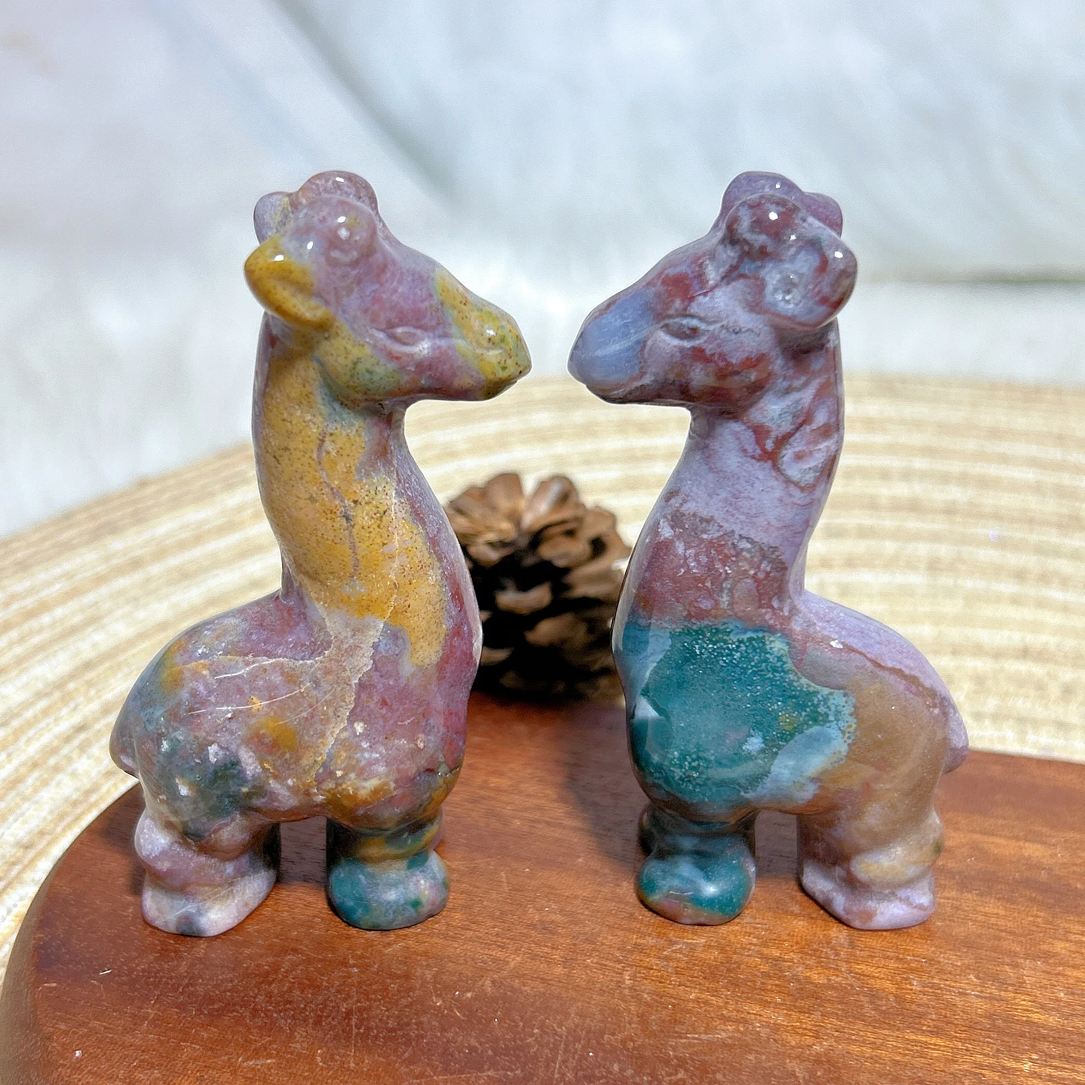 Natural Crystal Ocean Jasper Giraffe Hand Carving Colorful Energy Healing Gemstones crafts mediation Home Decorations Gift
Natural Crystal Ocean Jasper Giraffe Hand Carving Colorful Energy Healing Gemstones crafts mediation Home Decorations Gift