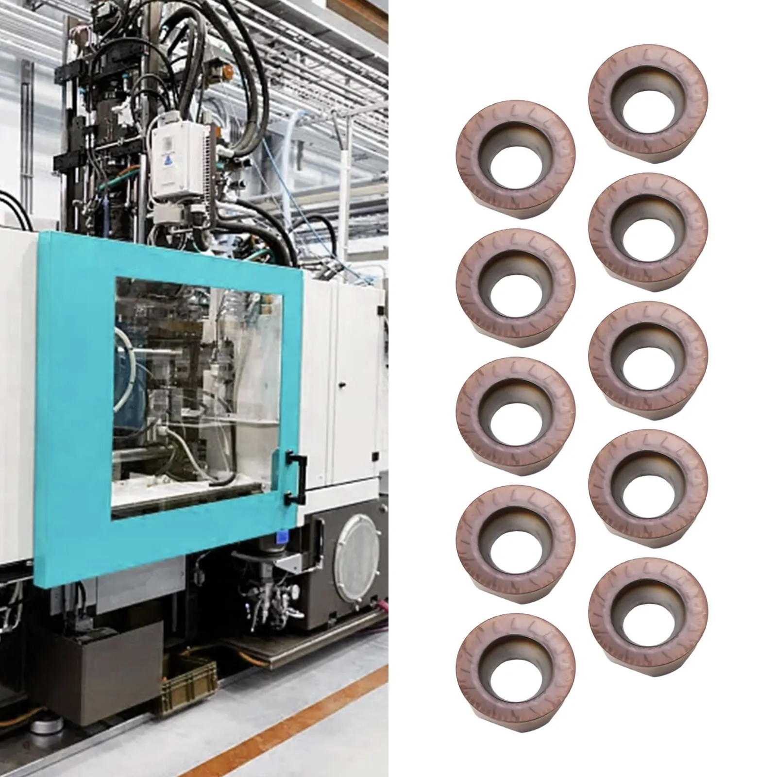 Carbide RPMT10T3MO Insert Set 10pcs for CNC Lathe Machines Used in Steel Turning Semi-Finishing and Milling Work
Carbide RPMT10T3MO Insert Set 10pcs for CNC Lathe Machines Used in Steel Turning Semi-Finishing and Milling Work