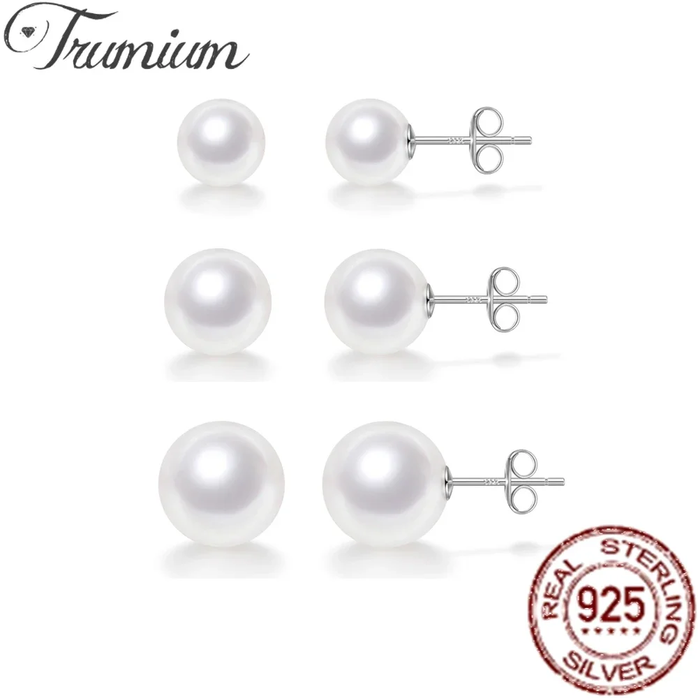 Trumium New 925 Sterling Silver White Round Pearl Stud Earrings For Women Pearls Wedding Jewelry Earring Hypoallergenic
Trumium New 925 Sterling Silver White Round Pearl Stud Earrings For Women Pearls Wedding Jewelry Earring Hypoallergenic