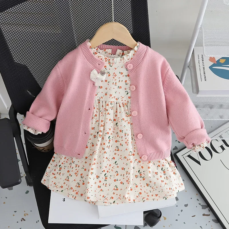 HoneyCherry New Girl Dress Set Sweet Solid Color Cardigan +Girls Floral Dress Printing Flower Kids Clothes Sets
HoneyCherry New Girl Dress Set Sweet Solid Color Cardigan +Girls Floral Dress Printing Flower Kids Clothes Sets