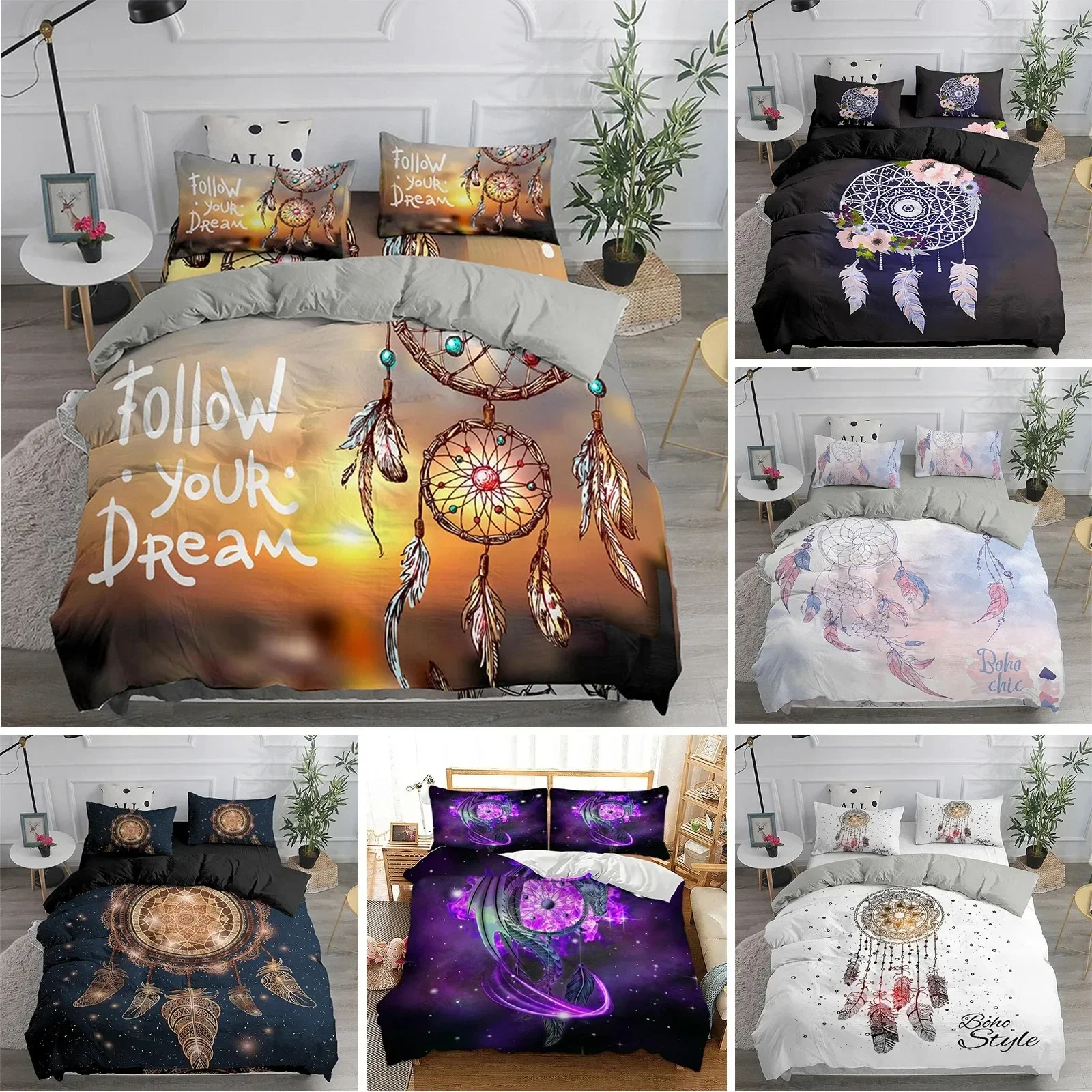 Dreamcatcher White Duvet Cover Microfiber Bohemian Print King Bedding Set For Girls Adults Soft Comforter Cover With Pillowcase
Dreamcatcher White Duvet Cover Microfiber Bohemian Print King Bedding Set For Girls Adults Soft Comforter Cover With Pillowcase
