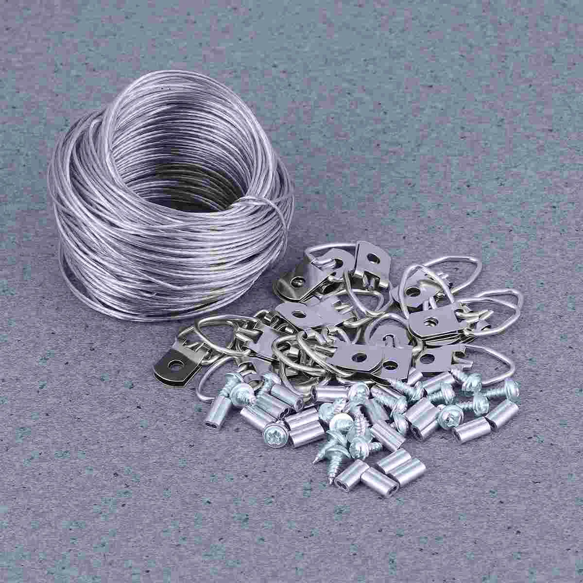 30.5M Wire Rope and 20sets Photo Frame Hanging Hooks Kit Picture Hangers Picture Hanging Wire Set
30.5M Wire Rope and 20sets Photo Frame Hanging Hooks Kit Picture Hangers Picture Hanging Wire Set