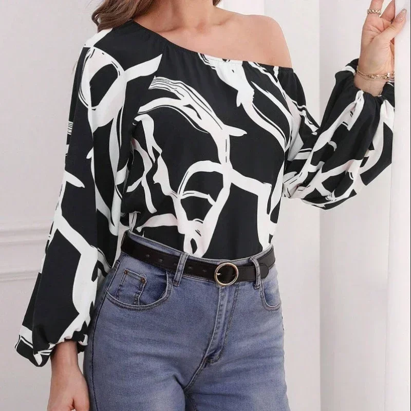 Casual Loose Long Lantern Sleeve Shirt Women Sexy Slash Neck Tops Autumn 2023 New Fashion Print Blouse Clothes Blusas 29696
Casual Loose Long Lantern Sleeve Shirt Women Sexy Slash Neck Tops Autumn 2023 New Fashion Print Blouse Clothes Blusas 29696