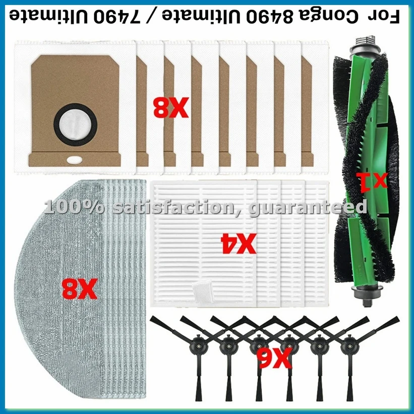 For 8490 Ultimate/7490 Ultimate Vacuum Parts Main Roller Side Brush Dust Bag Mop Cloth Pads Filter Hepa-A09G
For 8490 Ultimate/7490 Ultimate Vacuum Parts Main Roller Side Brush Dust Bag Mop Cloth Pads Filter Hepa-A09G