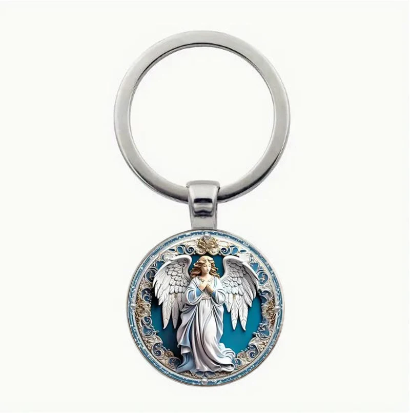 Elegant Saint Angel Prayer Keychain - Zinc alloy, blue and gold accents, perfect fashion accessories and thoughtful gifts for lo
Elegant Saint Angel Prayer Keychain - Zinc alloy, blue and gold accents, perfect fashion accessories and thoughtful gifts for lo