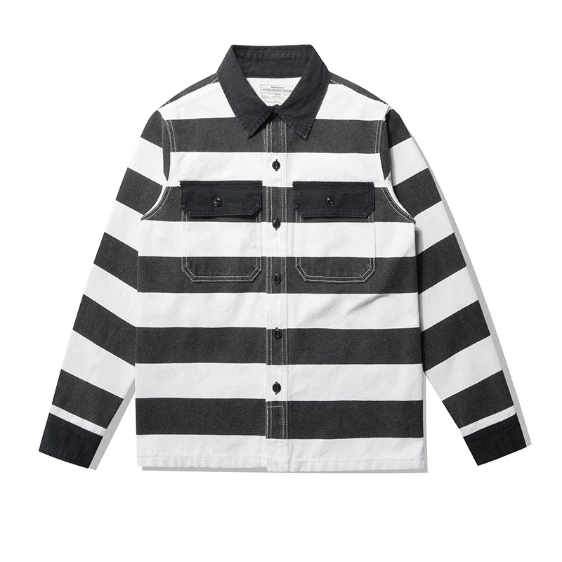 16OZ Heavyweight Winter Fall Men Striped Coats Double Pocket High Quality Dense Canva America Style Casual мотокуртка мужская
16OZ Heavyweight Winter Fall Men Striped Coats Double Pocket High Quality Dense Canva America Style Casual мотокуртка мужская