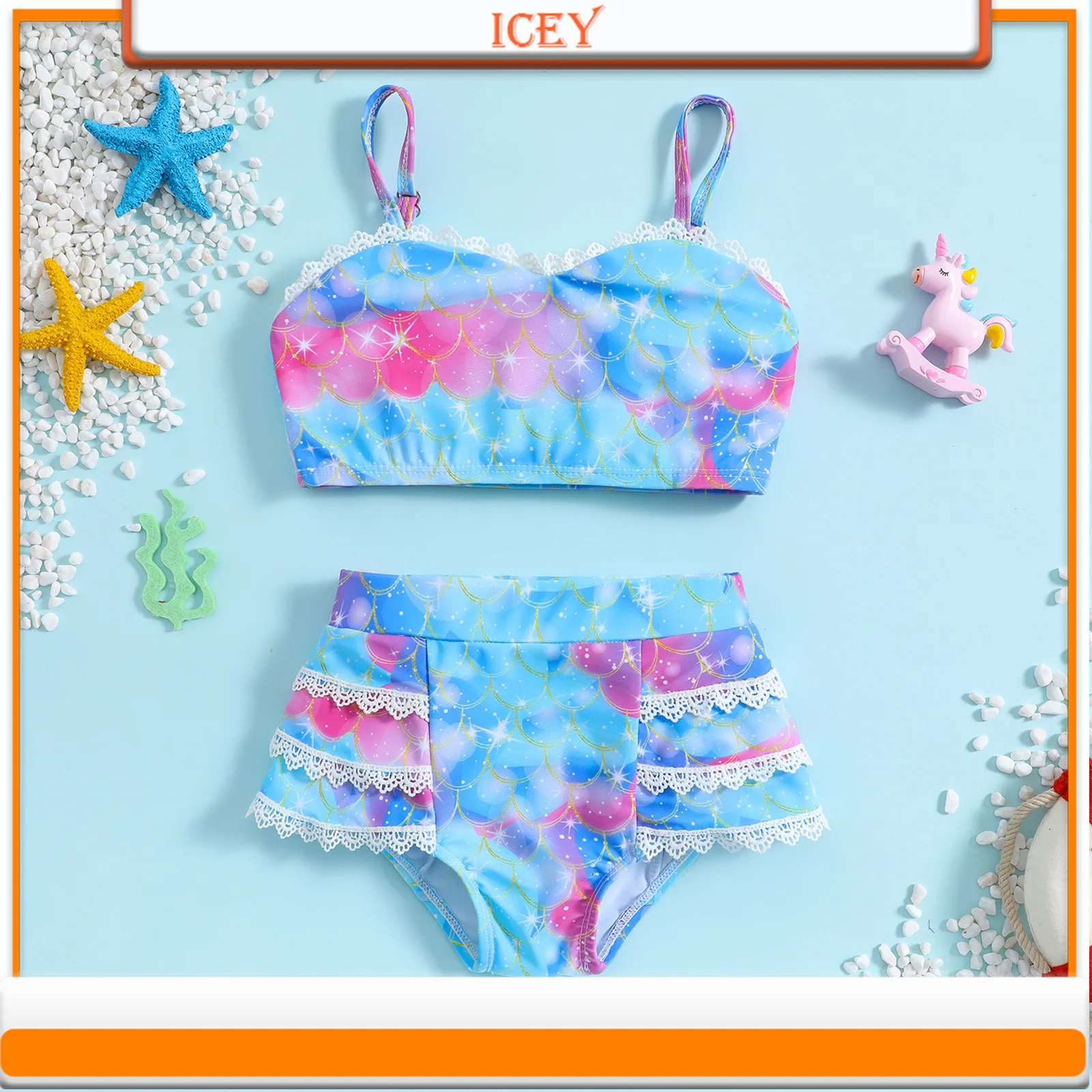 Kids Girls Fish Scale Split Suspenders Bikini Two Piece Set Girls Small Fresh Swimsuit Two-Piece Suits
Kids Girls Fish Scale Split Suspenders Bikini Two Piece Set Girls Small Fresh Swimsuit Two-Piece Suits