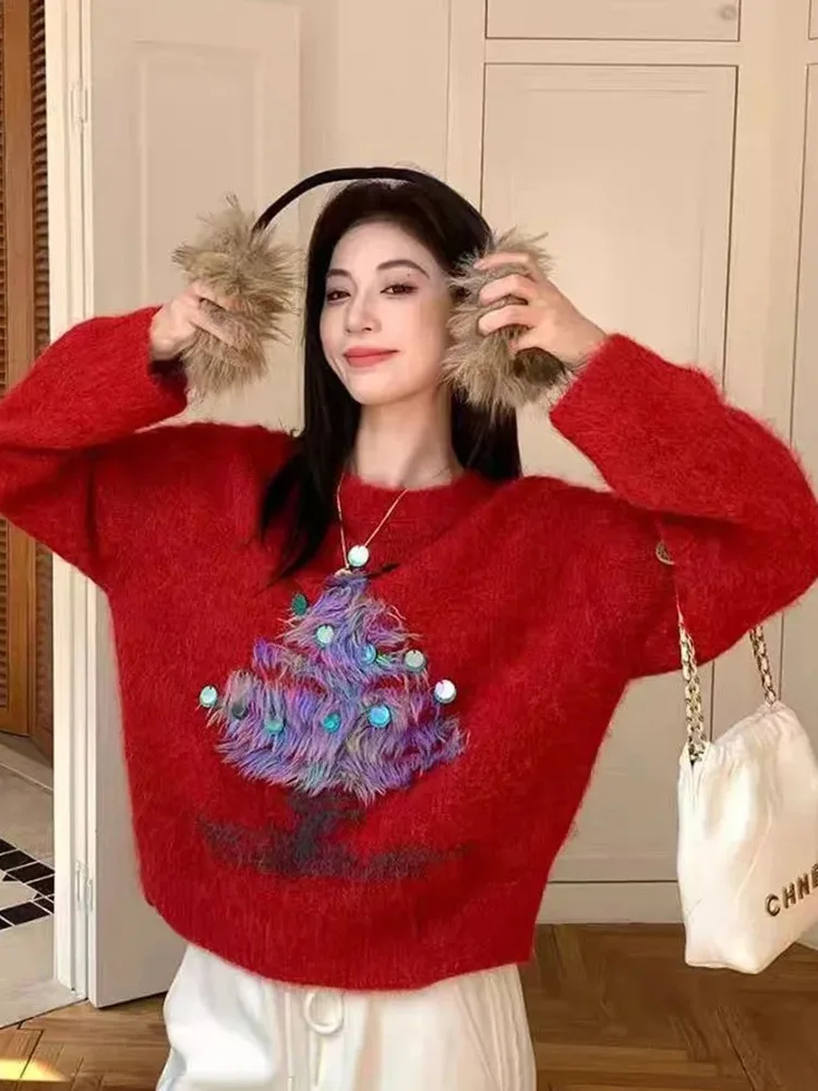 Милый красный свитер с принтом, женский корейский ленивый ветер с круглым вырезом, милый вязаный джемпер, винтажный повседневный женский осенне-зимний пуловер с длинными рукавами
Милый красный свитер с принтом, женский корейский ленивый ветер с круглым вырезом, милый вязаный джемпер, винтажный повседневный женский осенне-зимний пуловер с длинными рукавами