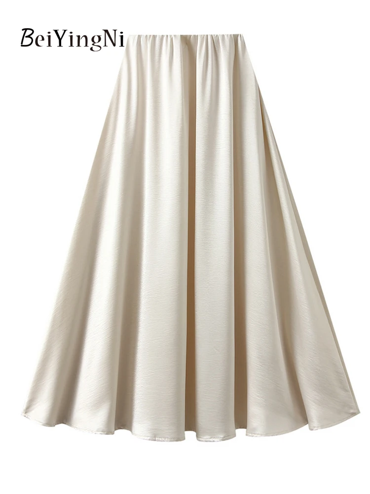 Beiyingni High-end Satin Long Midi Skirts for Ladies Pure Color Elegant Luxury Fashion Black A-line Skirt Woman Leisure Faldas
Beiyingni High-end Satin Long Midi Skirts for Ladies Pure Color Elegant Luxury Fashion Black A-line Skirt Woman Leisure Faldas