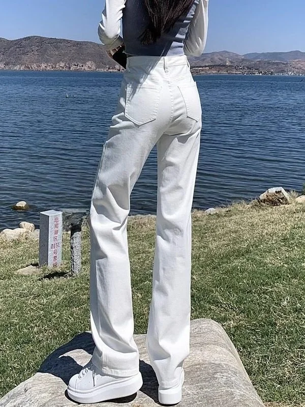 High Waist Slim Fit Straight Leg White Jeans Women's Casual Cotton Stretch Denim Pants Summer New Style High Elasticity
High Waist Slim Fit Straight Leg White Jeans Women's Casual Cotton Stretch Denim Pants Summer New Style High Elasticity