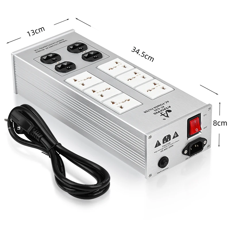 HIFI 220V Dedicated Power Strip With 15A Electrical Plug PA Audio Power Purifier For HiFi Protection And Anti-Interference
HIFI 220V Dedicated Power Strip With 15A Electrical Plug PA Audio Power Purifier For HiFi Protection And Anti-Interference