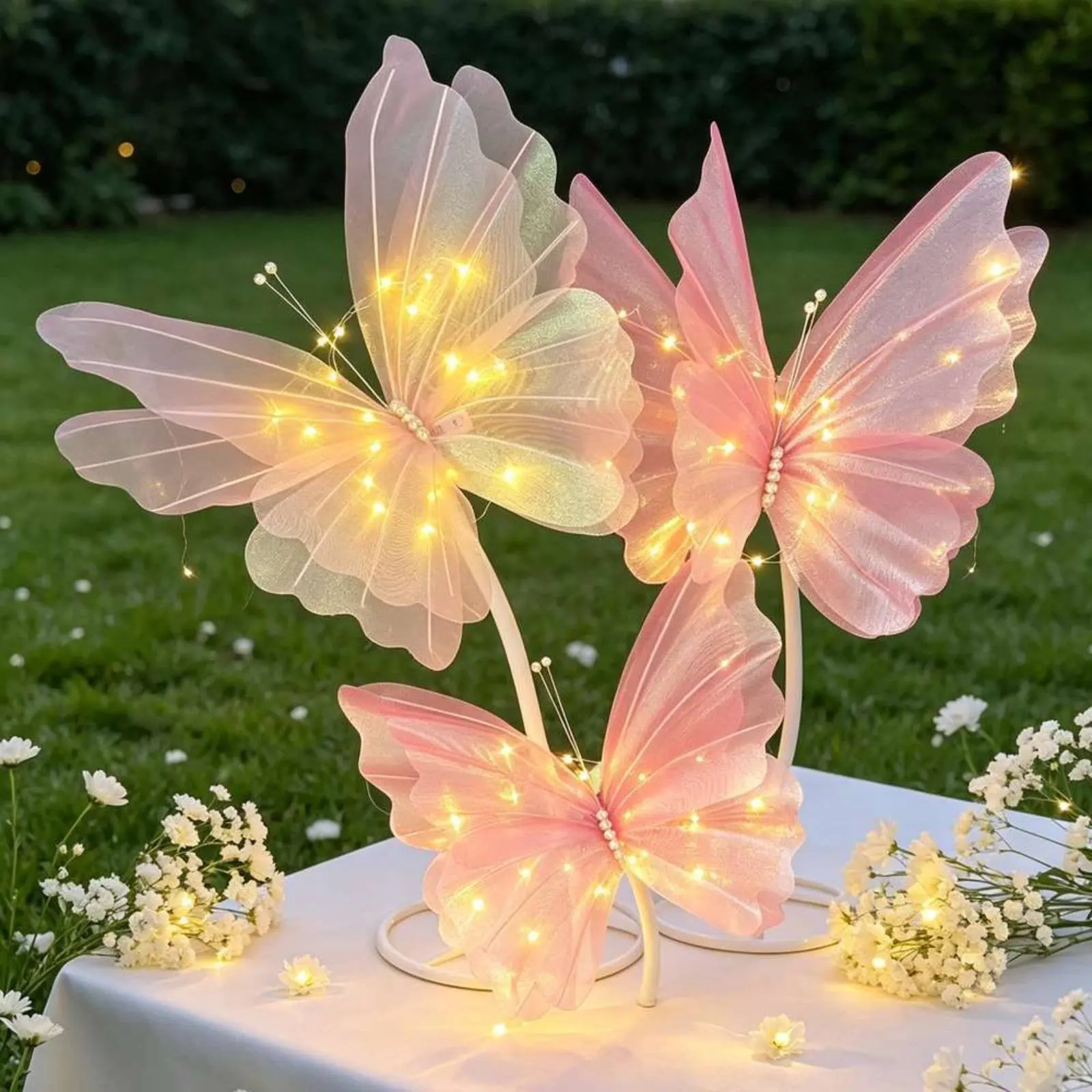 3 Pieces LED Butterfly Lights Glowing Butterfly Fairy Lights Event Ornament Romantic Warm Soft Shine for Wedding
3 Pieces LED Butterfly Lights Glowing Butterfly Fairy Lights Event Ornament Romantic Warm Soft Shine for Wedding