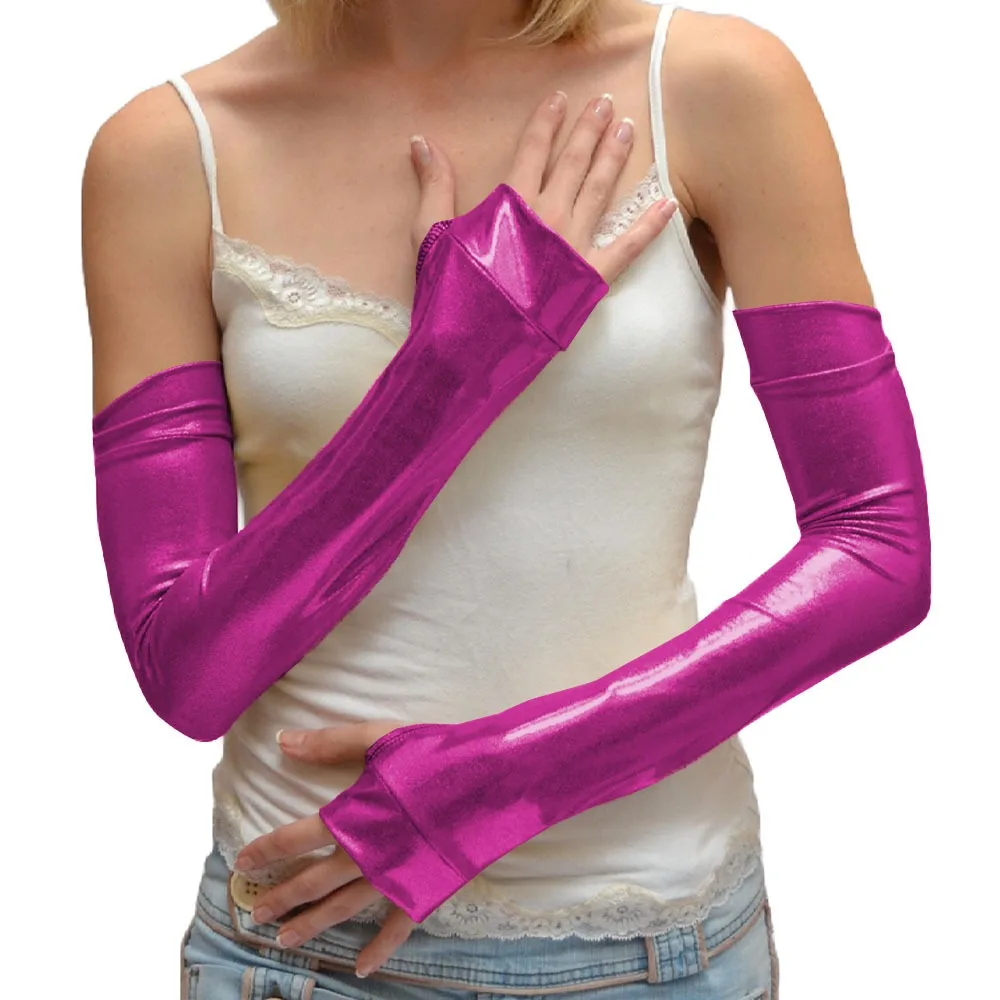 Fashion Fingerless Shiny Metallic Long Gloves Halloween Dress Up Cosplay Accessory Club Sexy Elbow Length Wetlook Stretch Gloves
Fashion Fingerless Shiny Metallic Long Gloves Halloween Dress Up Cosplay Accessory Club Sexy Elbow Length Wetlook Stretch Gloves