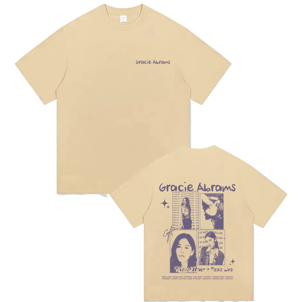 Gracie Abrams This Is What It Feels Like T Shirts The Secret of Us T-shirt Summer Men Women Casual Oversized Streetwear Tshirt 
Gracie Abrams This Is What It Feels Like T Shirts The Secret of Us T-shirt Summer Men Women Casual Oversized Streetwear Tshirt